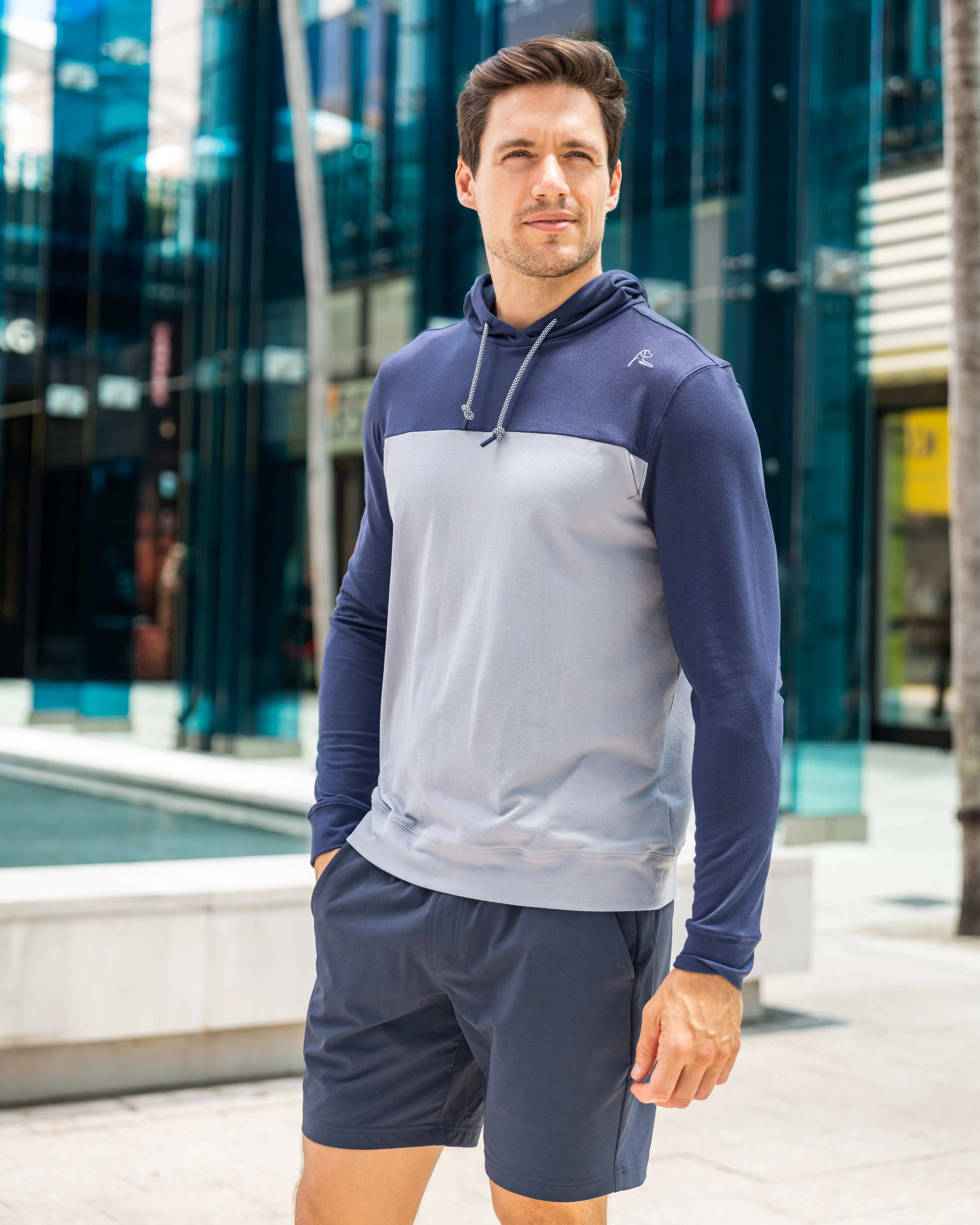 Hesi Performance Hoodie | Colorblock - Admiral Navy/Thunder Grey