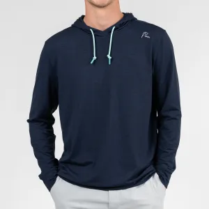 Hesi Performance Hoodie | Heather - Admiral Navy/Fleet Navy - Mint Green