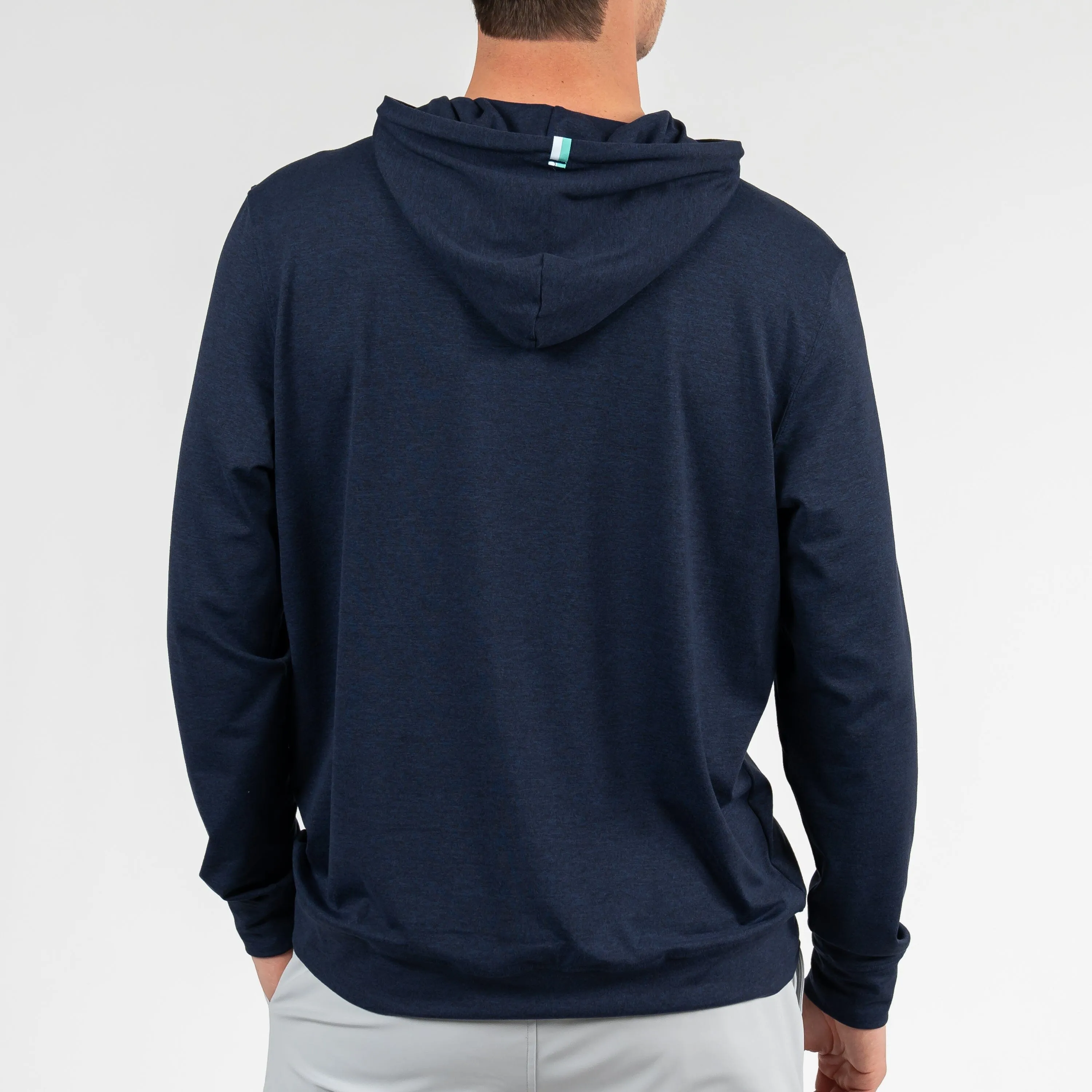 Hesi Performance Hoodie | Heather - Admiral Navy/Fleet Navy - Mint Green