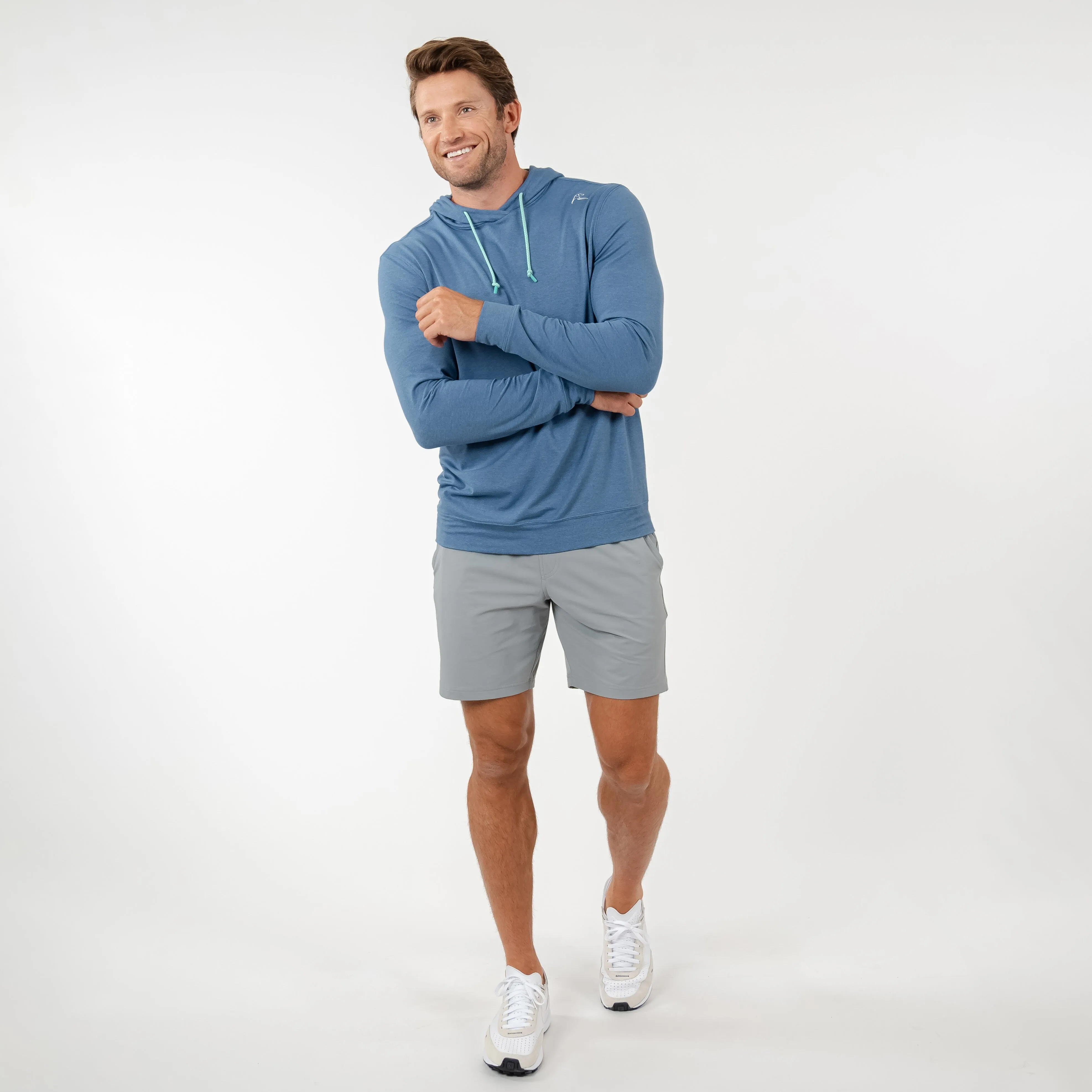 Hesi Performance Hoodie | Heather - Slate Blue/Highcountry Blue