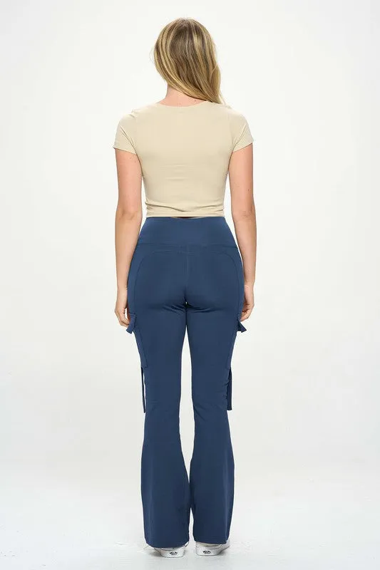 High Waisted Pocket Cargo Flare Yoga Pant