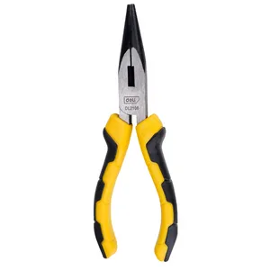 Homdum 8 inch Sturdy Steel long nose plier INGCO 200mm Multi-purpose Needle Nose Mini Plier double color sleeve black & yellow