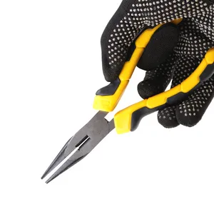 Homdum 8 inch Sturdy Steel long nose plier INGCO 200mm Multi-purpose Needle Nose Mini Plier double color sleeve black & yellow