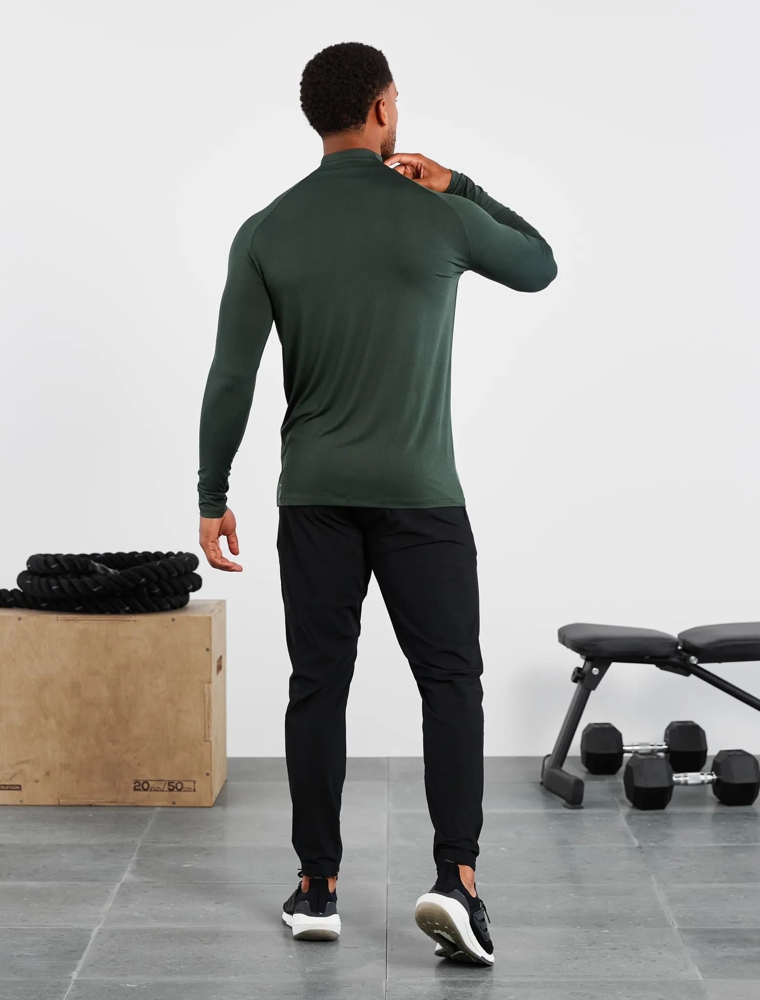 Hybrid Everyday 1/4 Zip - Olive Marl