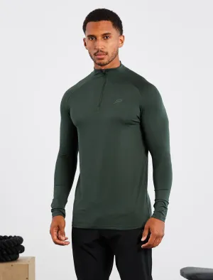 Hybrid Everyday 1/4 Zip - Olive Marl