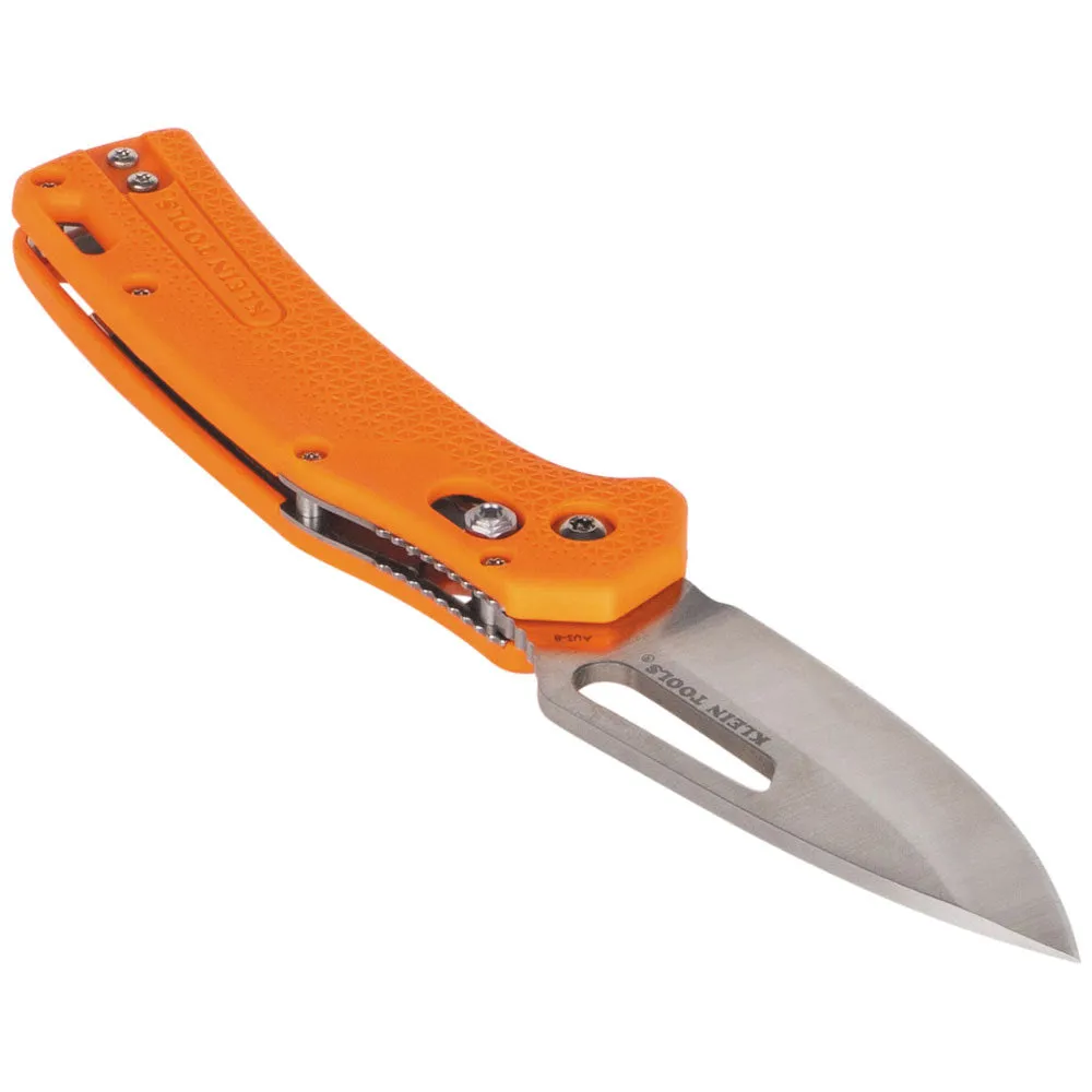 Klein OFK000ORT KTO Resurgence Fishing Knife, Drop Point Blade, Orange Handle