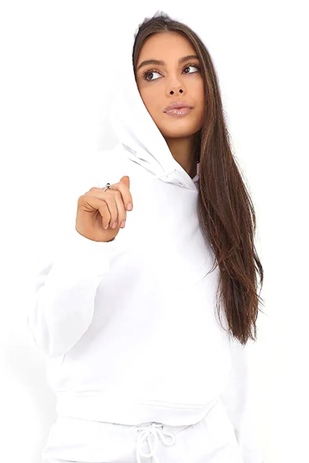 Ladies Pullover Crop Hoodie