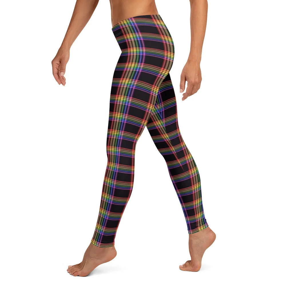 LGBTQ Pride Women's Leggings Yoga Pants - Plaid