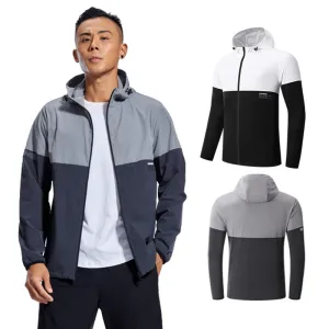 Men Running Sport Jacket Gym Fitness Hoodies Male Sportswear Workout Coat Jogging Hooded Shirt Outdoor Sweatshirt MMA Dry Fit