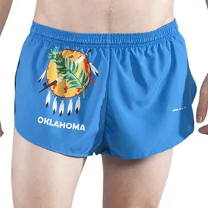 Men's Flag 1" Elite Split Shorts [O-R] - Oklahoma