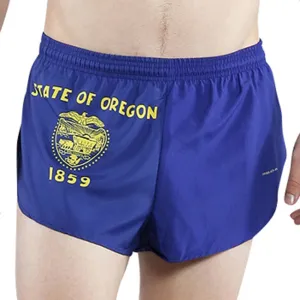 Men's Flag 1" Elite Split Shorts [O-R] - Oregon