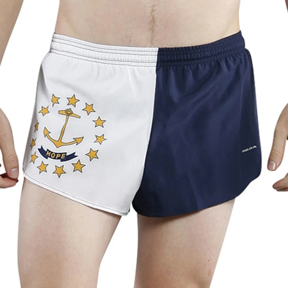 Men's Flag 1" Elite Split Shorts [O-R] - Rhode Island