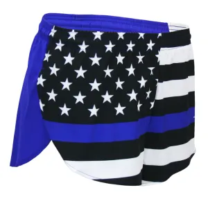 Men's Flag 1" Elite Split Shorts [S-T] - Thin Blue Line