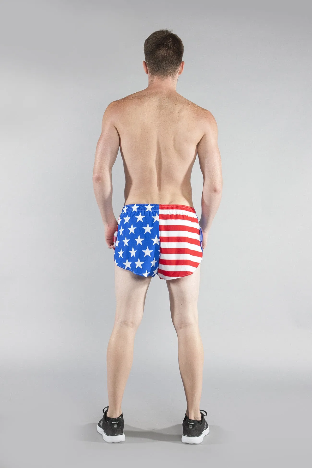 Men's Printed 1" Elite Split Shorts - American Flag