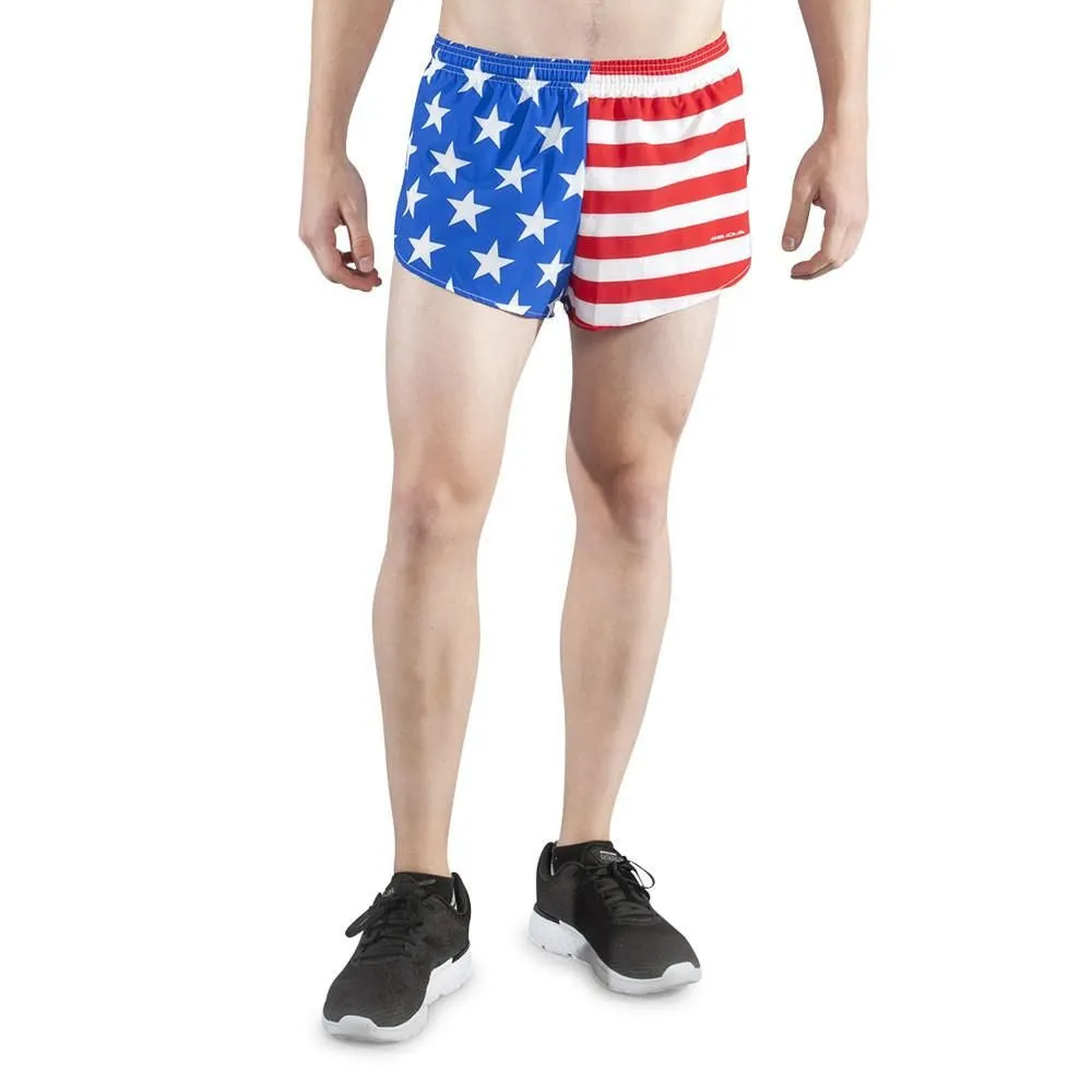 Men's Printed 1" Elite Split Shorts - American Flag