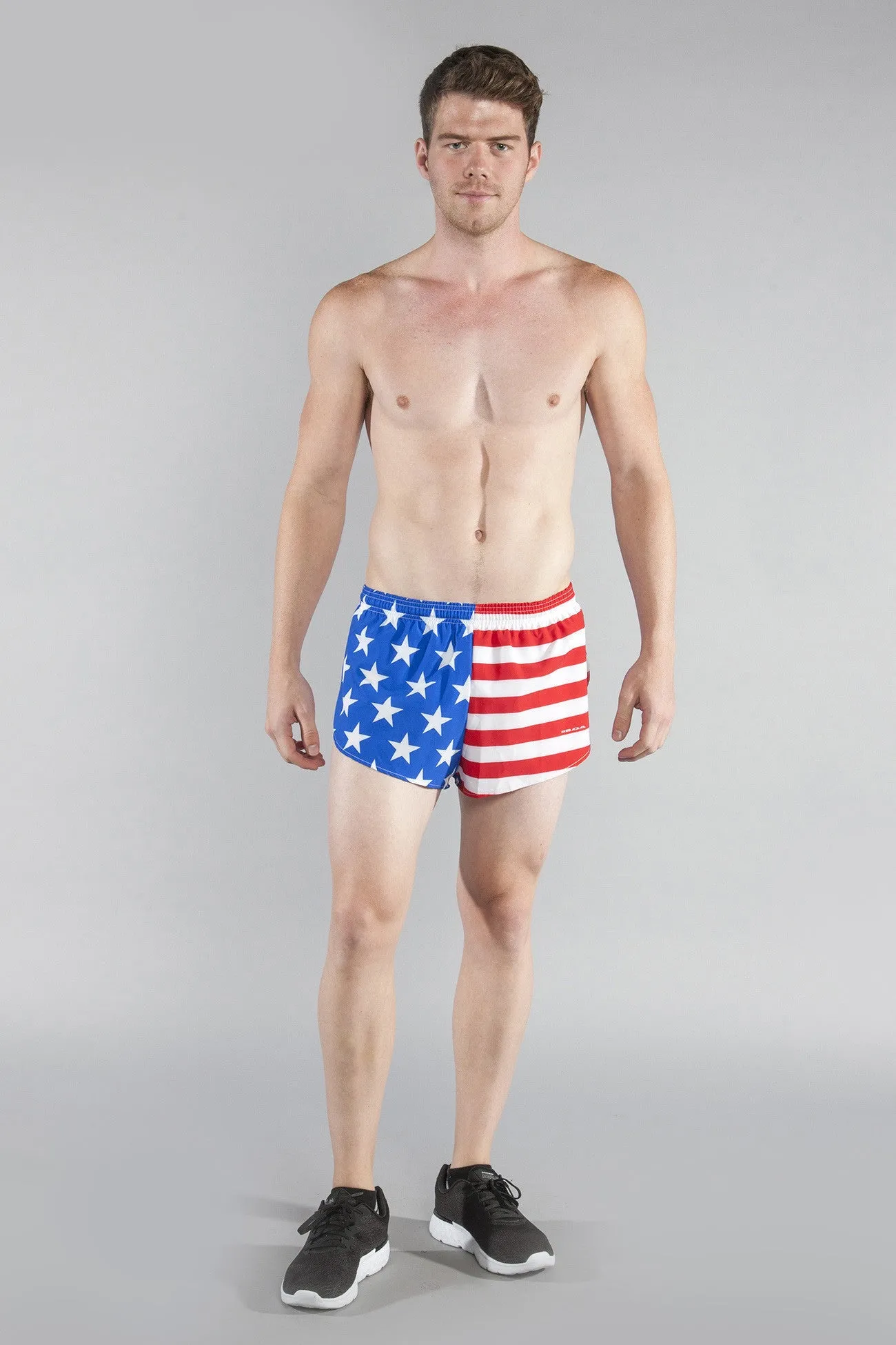 Men's Printed 1" Elite Split Shorts - American Flag