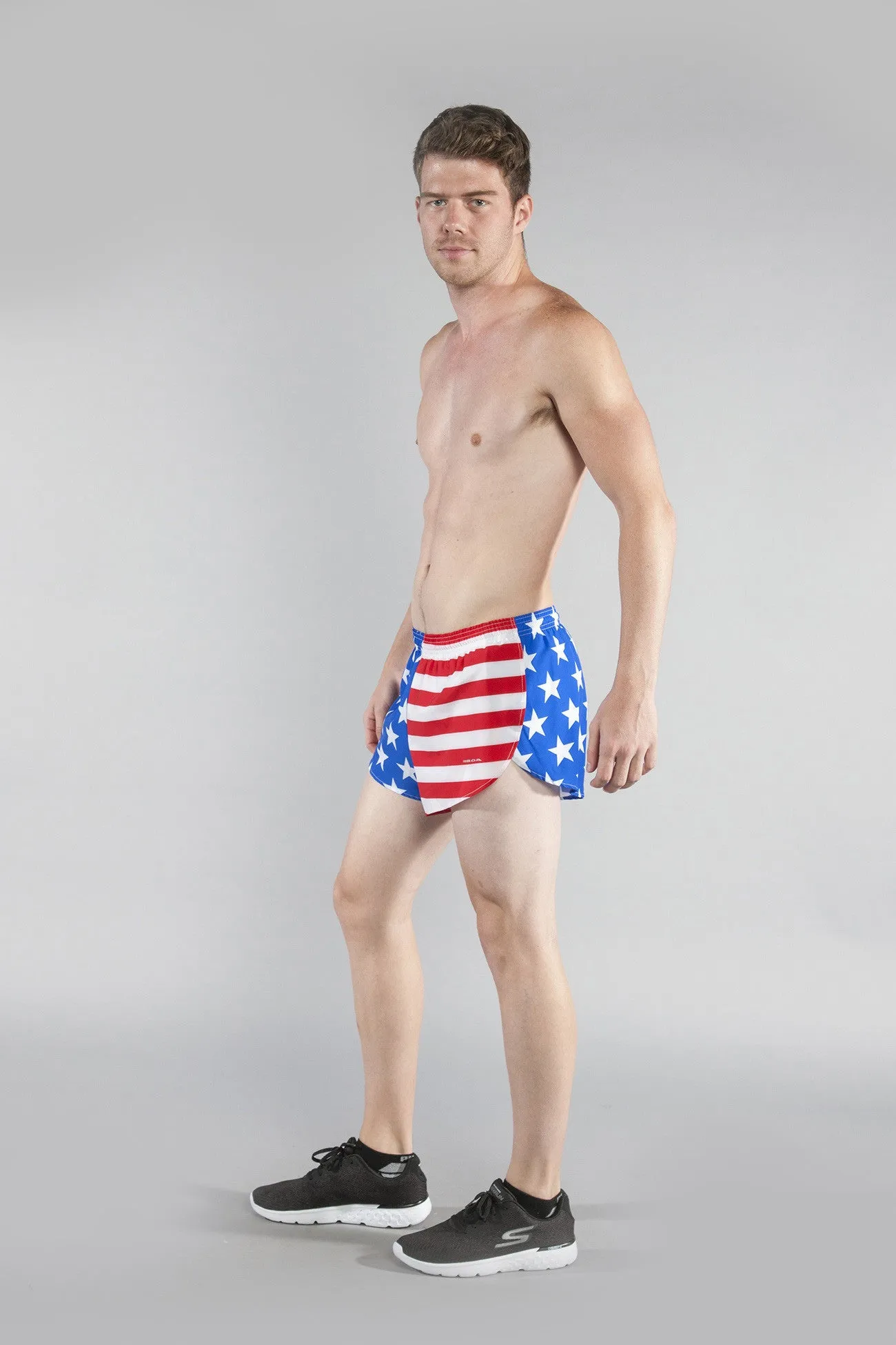 Men's Printed 1" Elite Split Shorts - American Flag