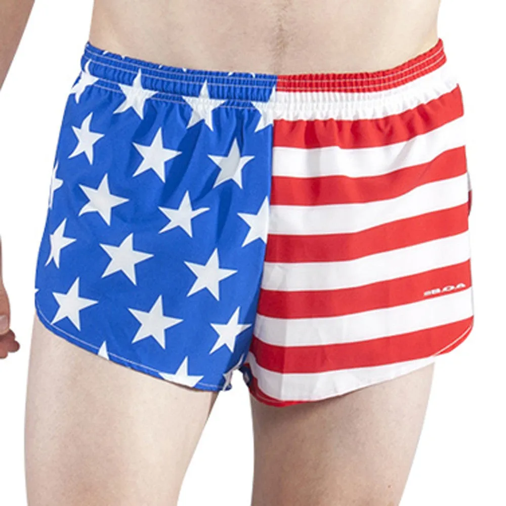 Men's Printed 1" Elite Split Shorts - American Flag