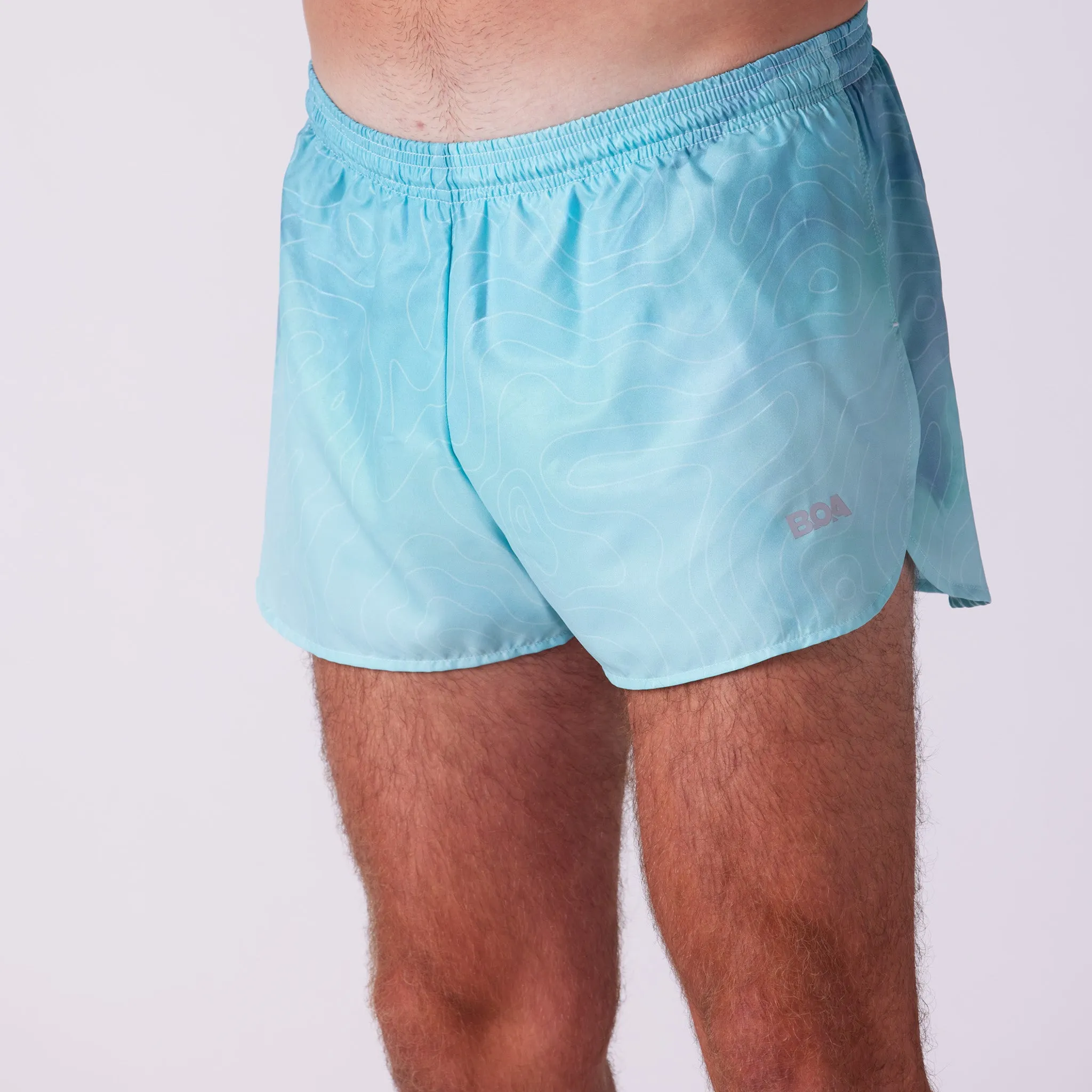 Men's Printed 3" Half Split Shorts - Topographic