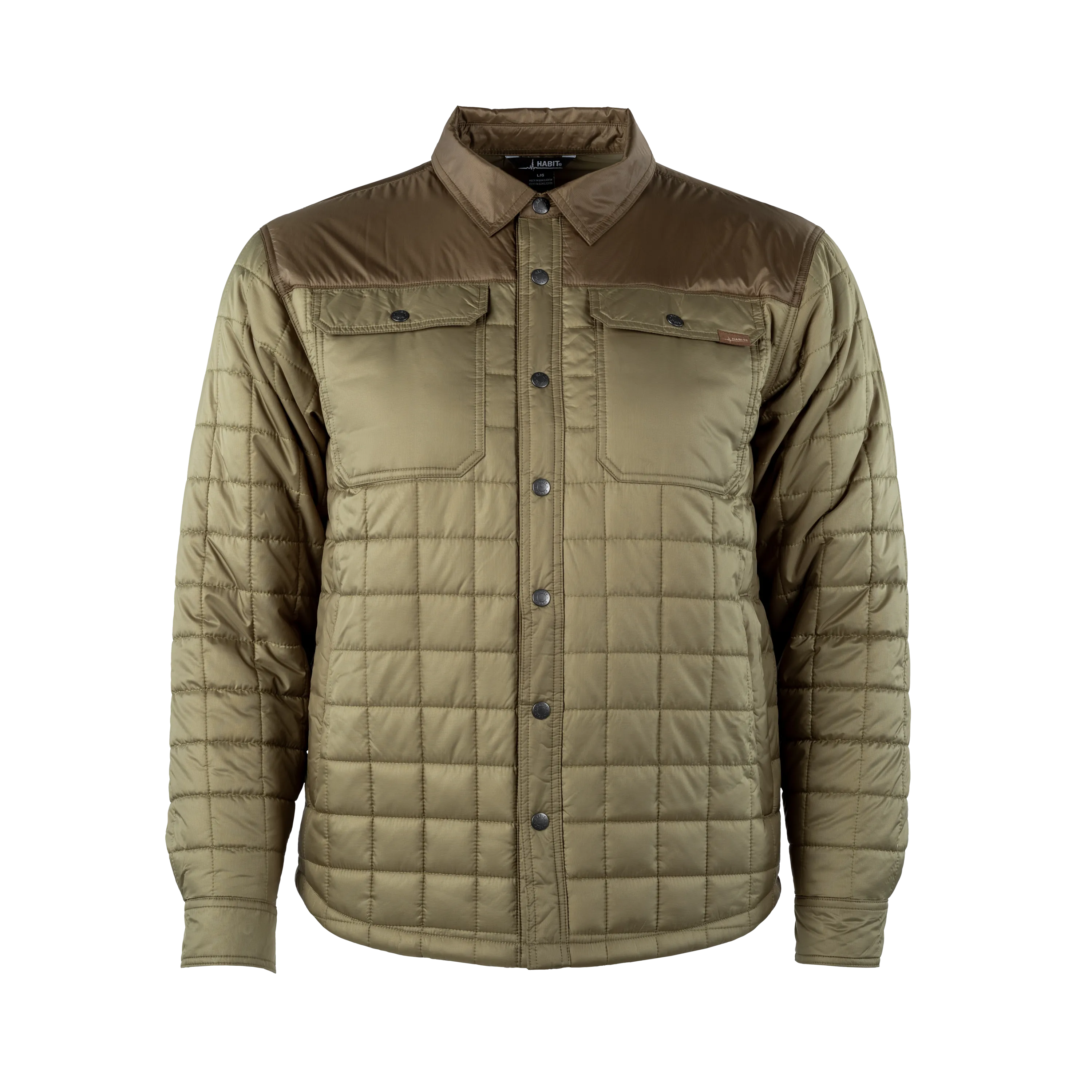 Men's Quilted Snap Front Shirt Jacket