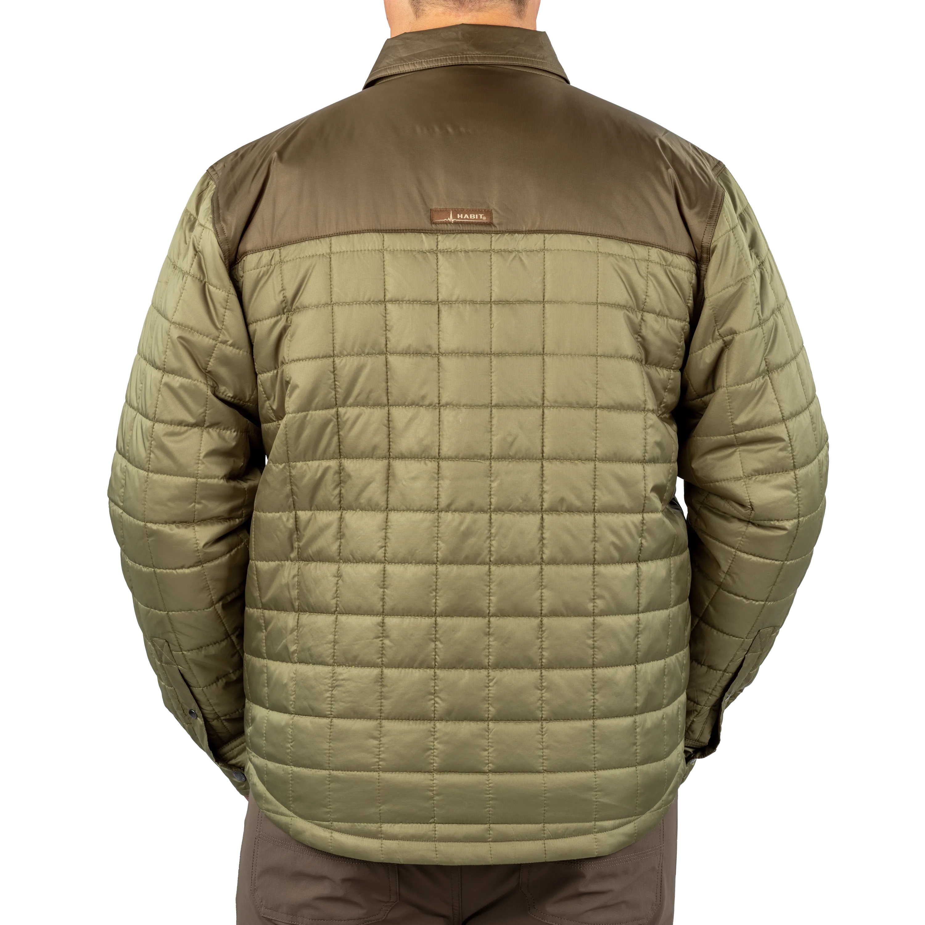 Men's Quilted Snap Front Shirt Jacket