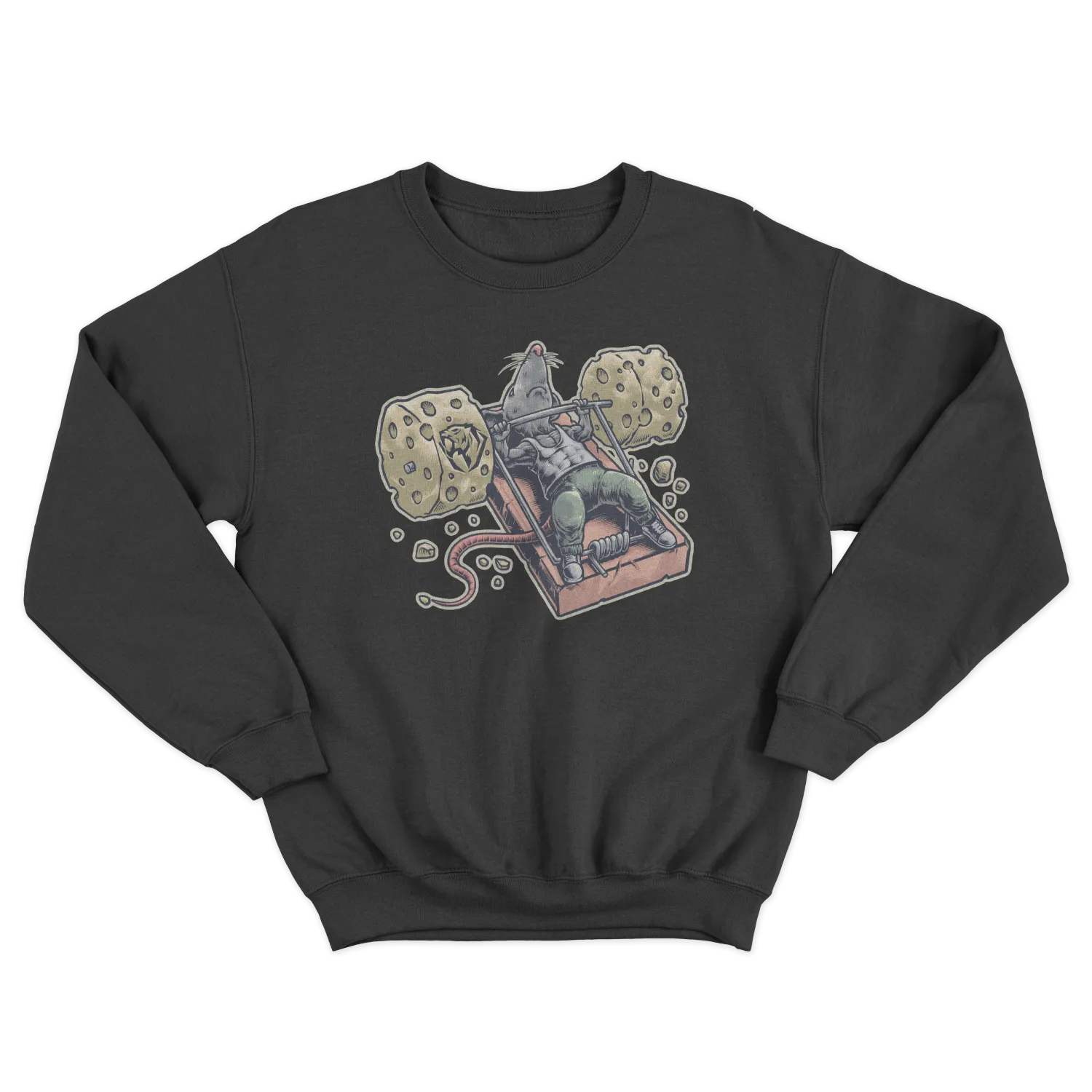 Mighty Mouse Benchpressing Crewneck Sweatshirt