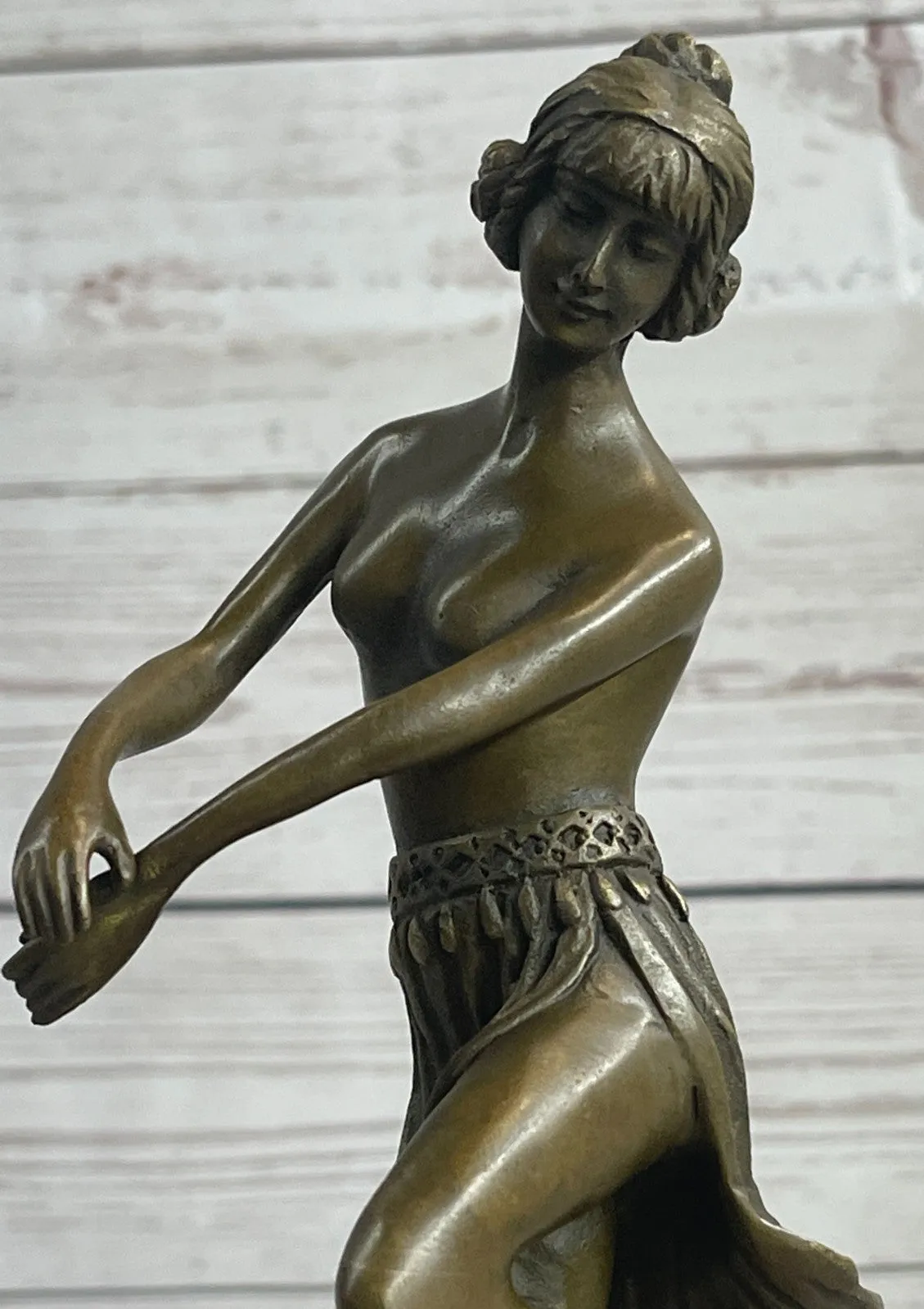 Nude Erotic Art Sexy Naked Nymph 100% Real Bronze Sculpture Figurine Classic Art