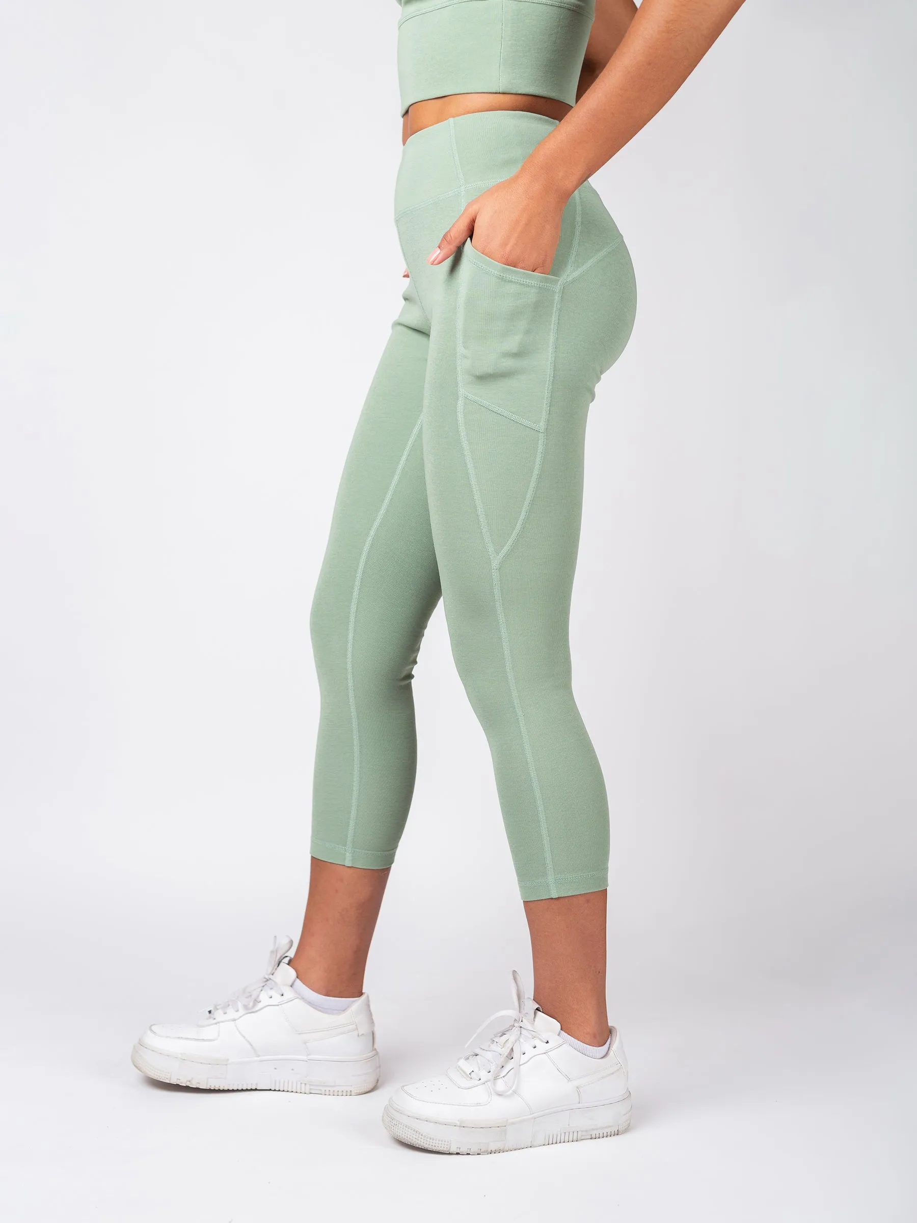 PlantTec™ Crop/Petite Leggings | Sage