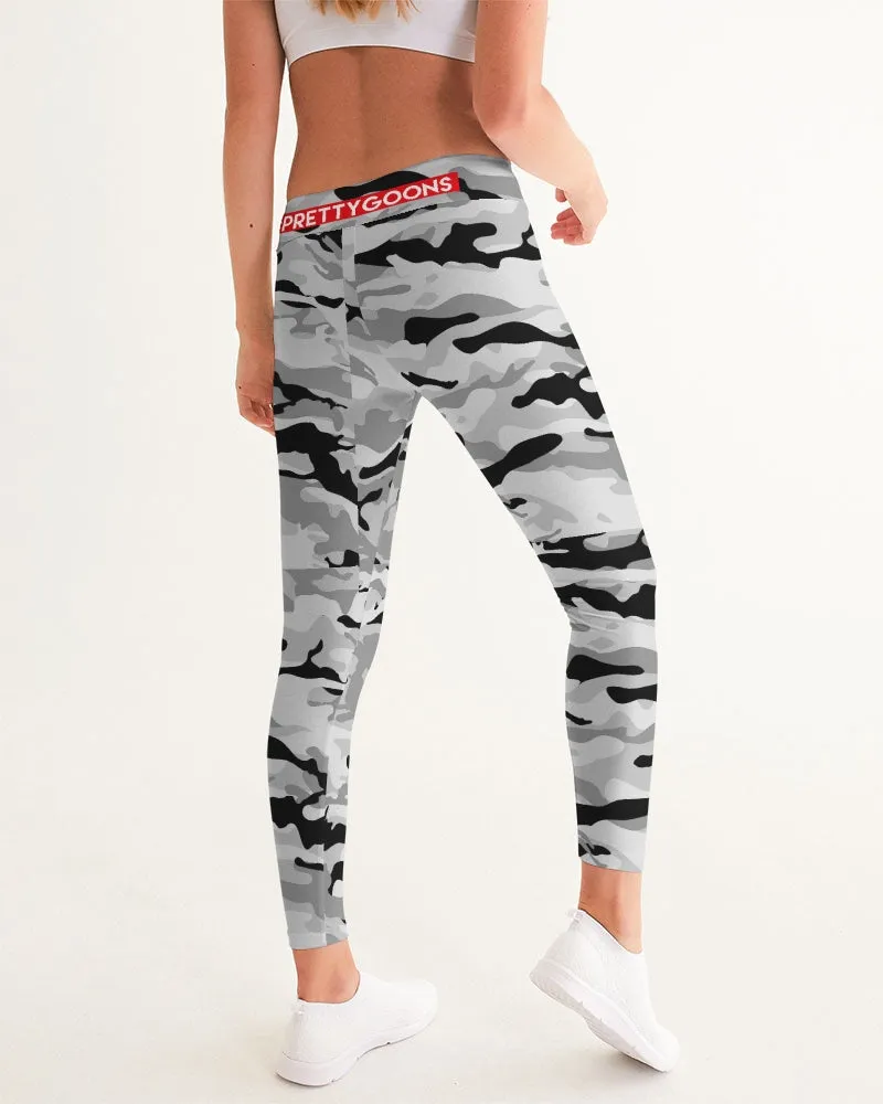 PRETTY GOONS GREY CAMO Women's Yoga Pants