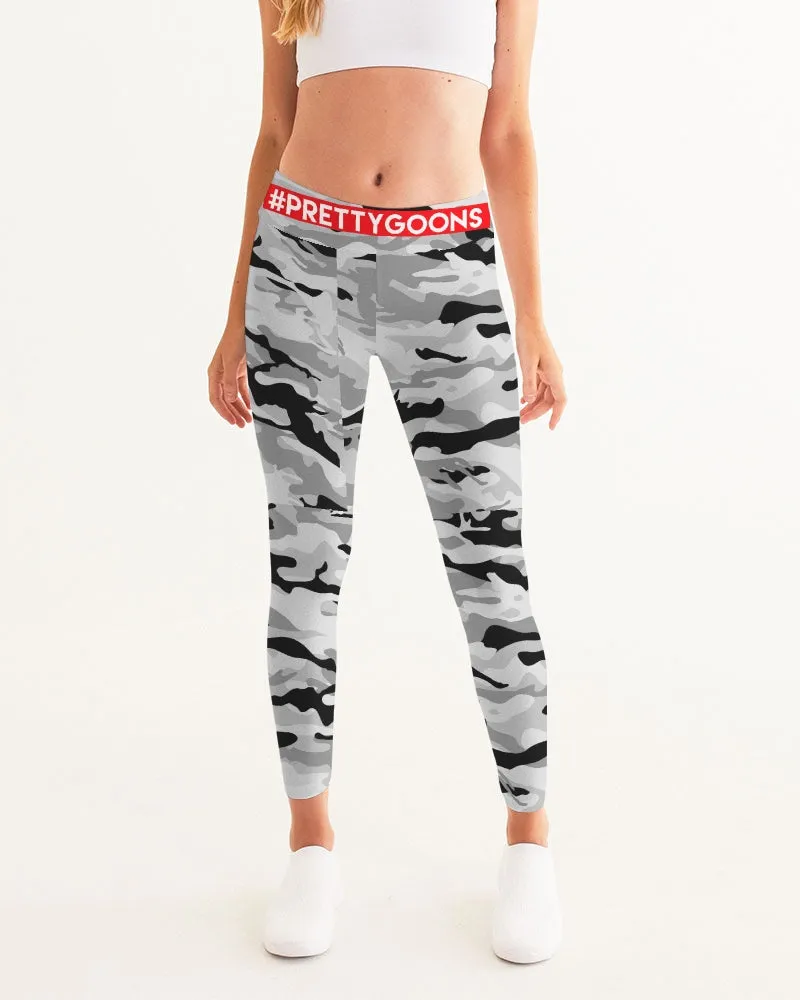 PRETTY GOONS GREY CAMO Women's Yoga Pants