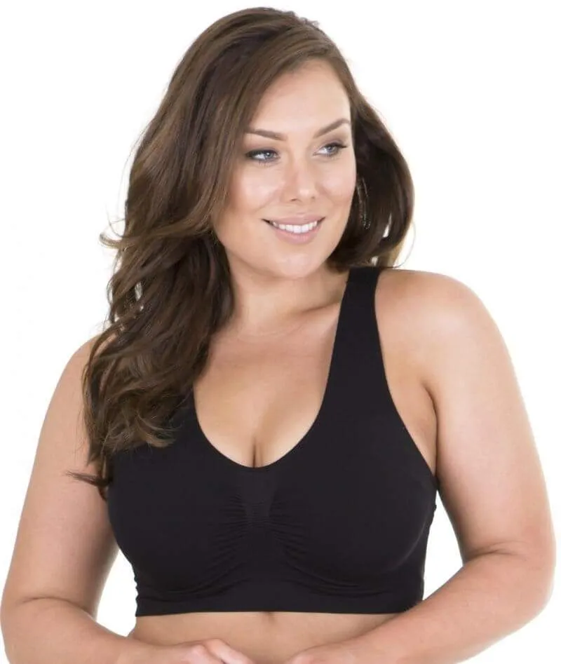 Sonsee High Back Comfort Wire-Free Bra - Black