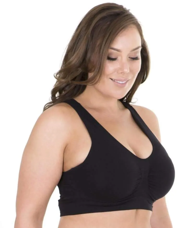 Sonsee High Back Comfort Wire-Free Bra - Black