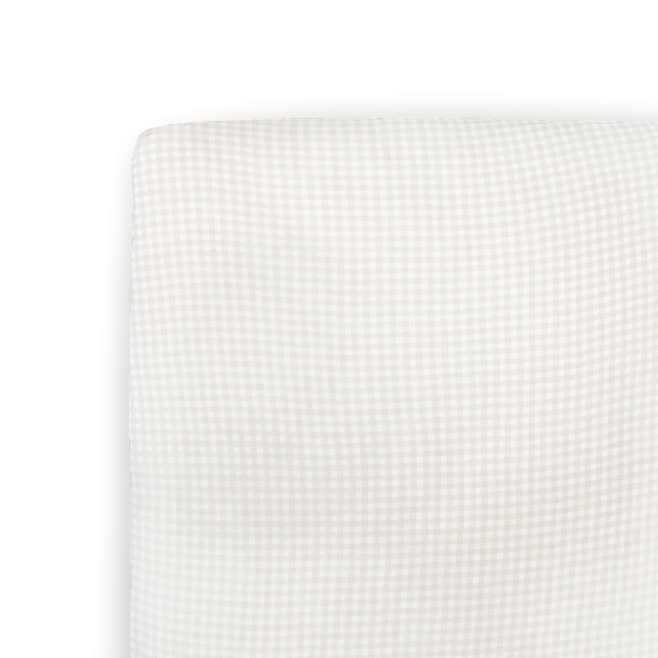 Stretch Knit Crib Sheet - Tan Gingham