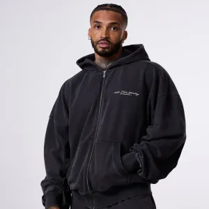 Vanquish Better Than Yesterday Washed Black Full Zip Hoodie