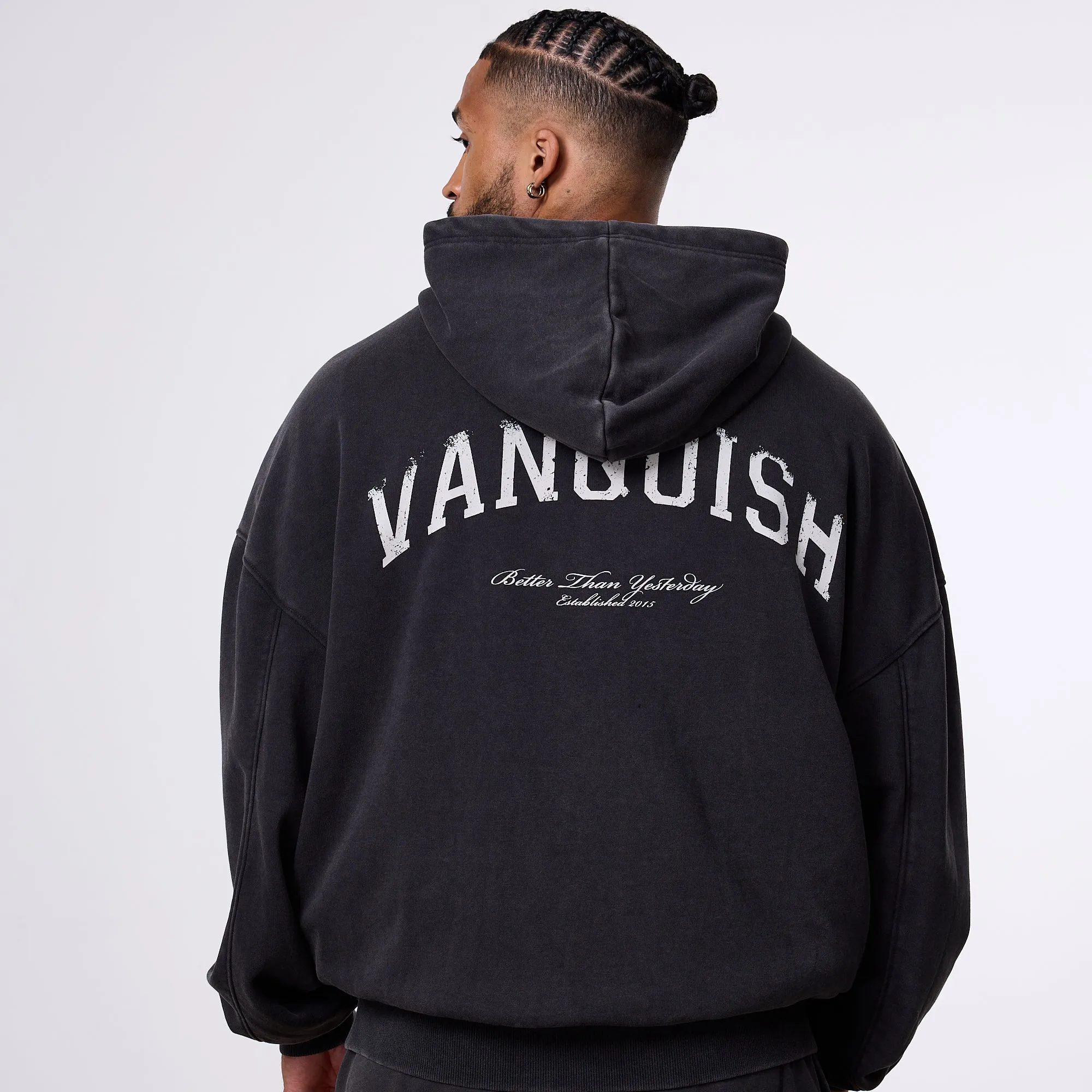 Vanquish Better Than Yesterday Washed Black Full Zip Hoodie