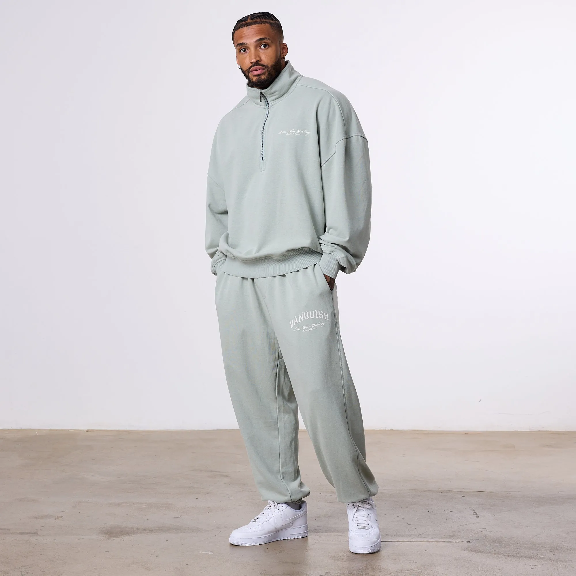 Vanquish Better Than Yesterday Washed Green Oversized Sweatpants