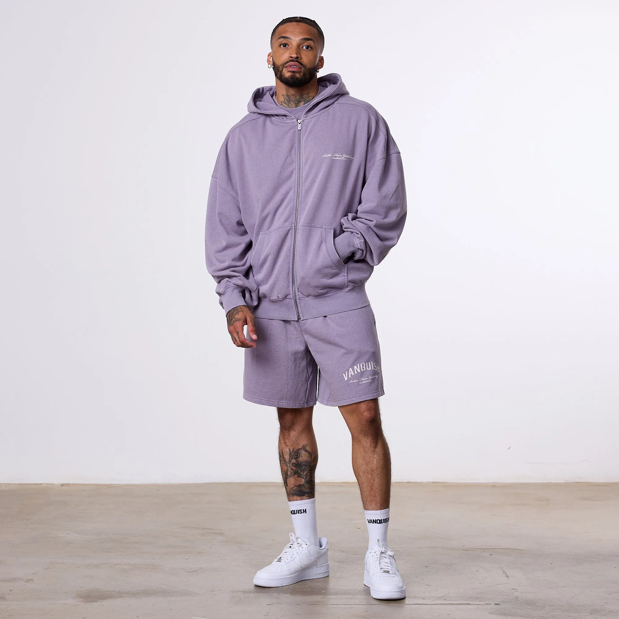 Vanquish Better Than Yesterday Washed Purple Full Zip Hoodie