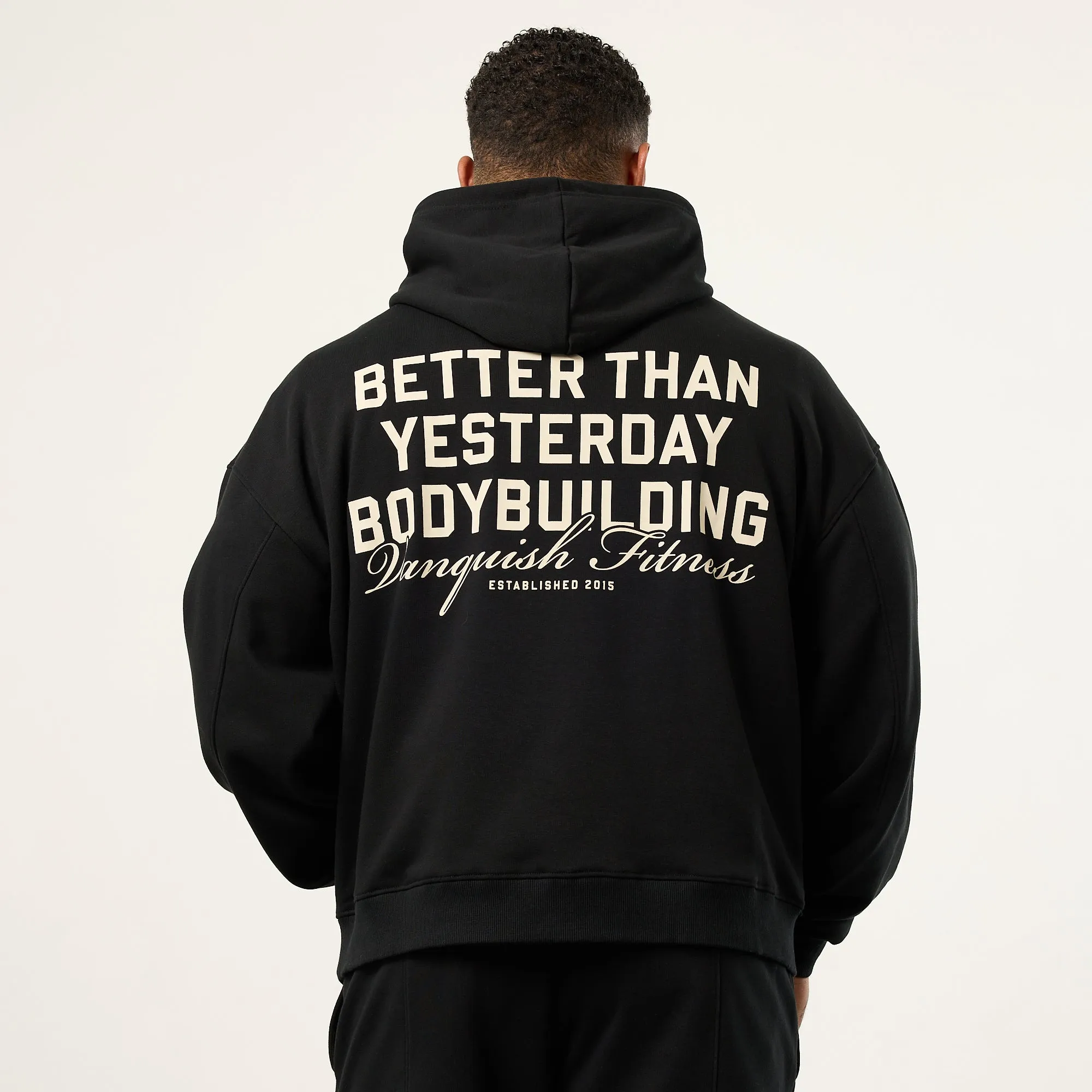 Vanquish Bodybuilding Black Boxy Oversized Pullover Hoodie