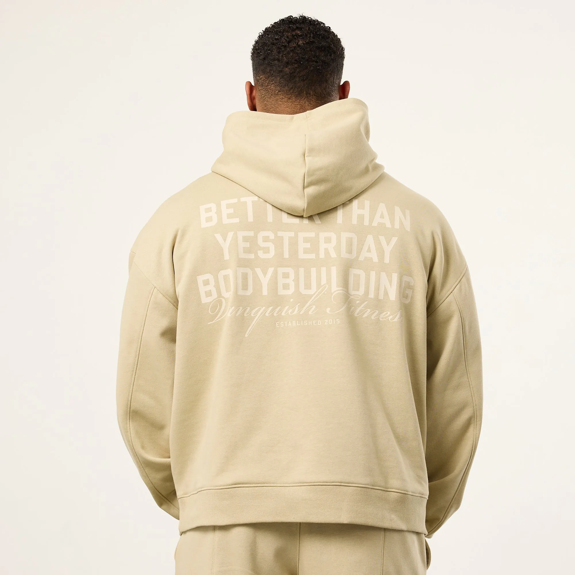 Vanquish Bodybuilding Vintage Khaki Boxy Oversized Pullover Hoodie