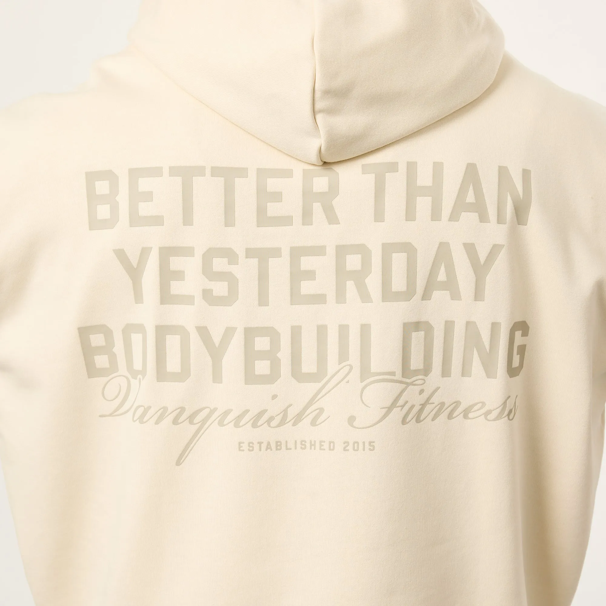 Vanquish Bodybuilding Vintage White Boxy Oversized Pullover Hoodie