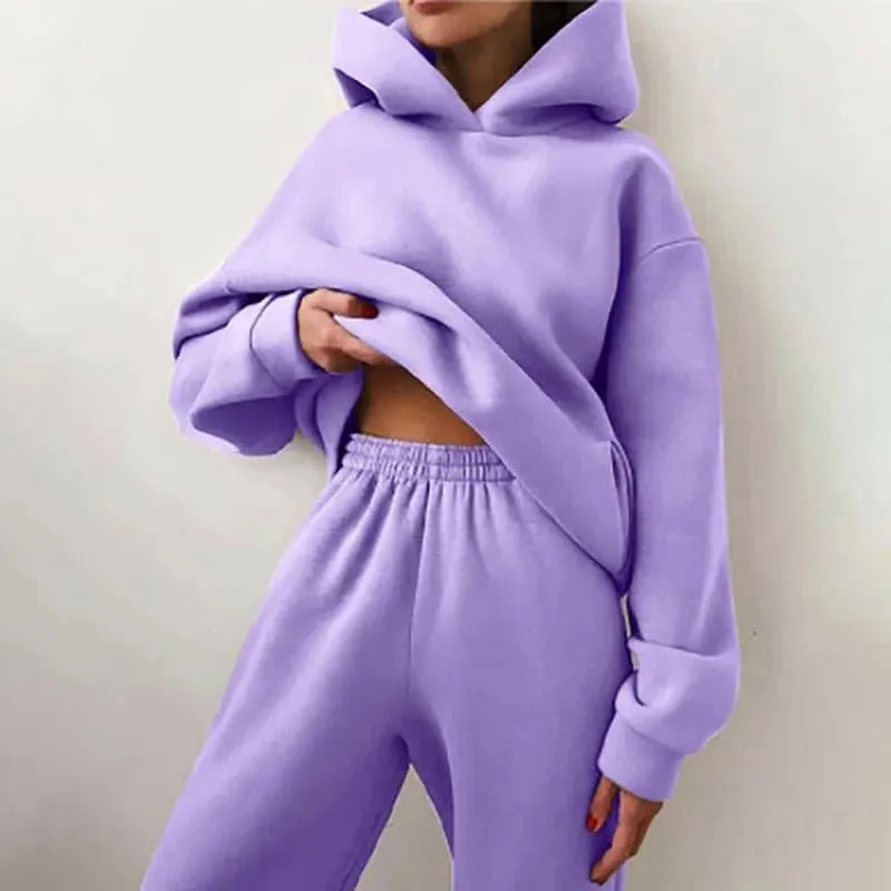 Winter Tracksuit - Cozy England Style Two Piece for Women | Thick, Soft, and Warm