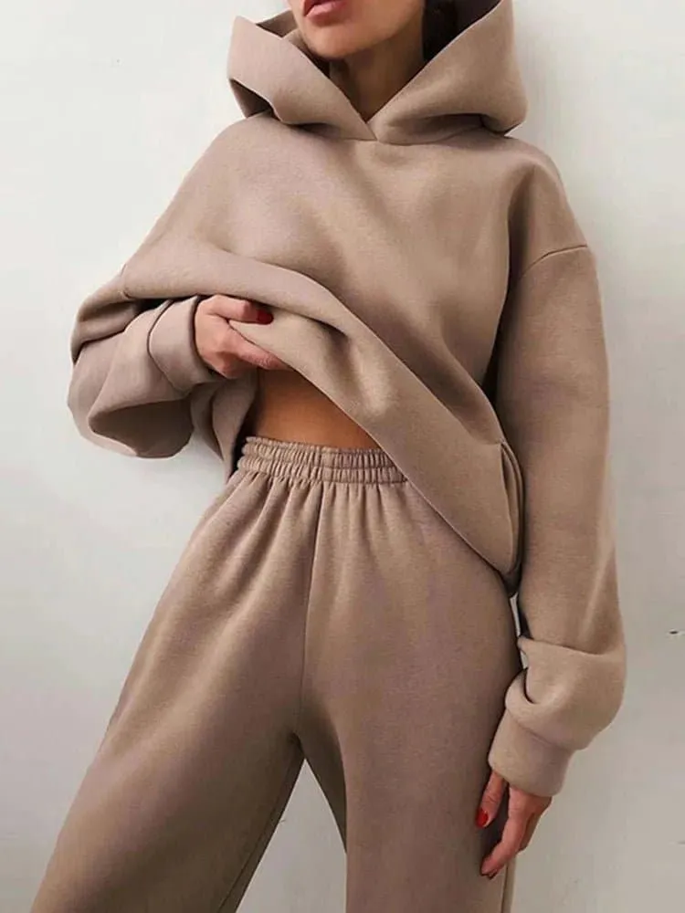 Winter Tracksuit - Cozy England Style Two Piece for Women | Thick, Soft, and Warm