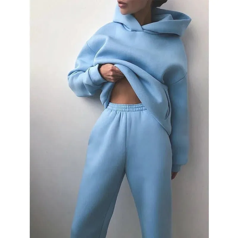 Winter Tracksuit - Cozy England Style Two Piece for Women | Thick, Soft, and Warm