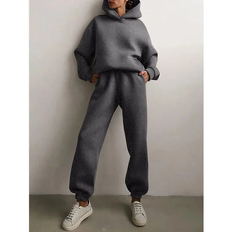 Winter Tracksuit - Cozy England Style Two Piece for Women | Thick, Soft, and Warm