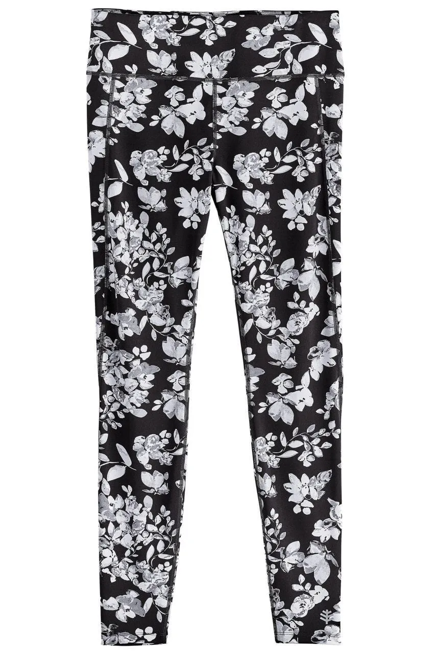 Women's High-Rise Asana Yoga Leggings  |  Black Dynamic Floral