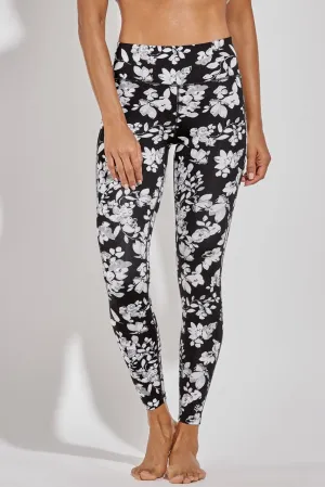 Women's High-Rise Asana Yoga Leggings  |  Black Dynamic Floral