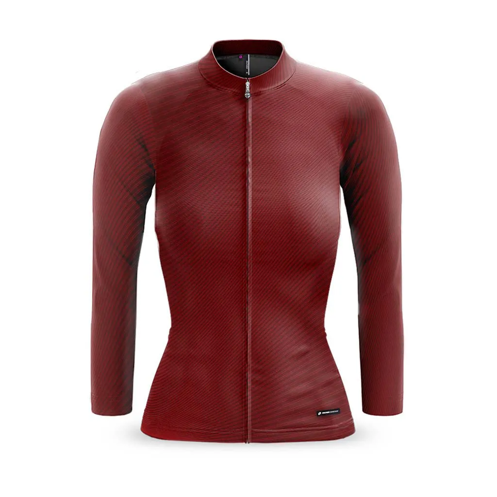 Women's Motion Long Sleeve Flyweight Jersey (Bloodstone)