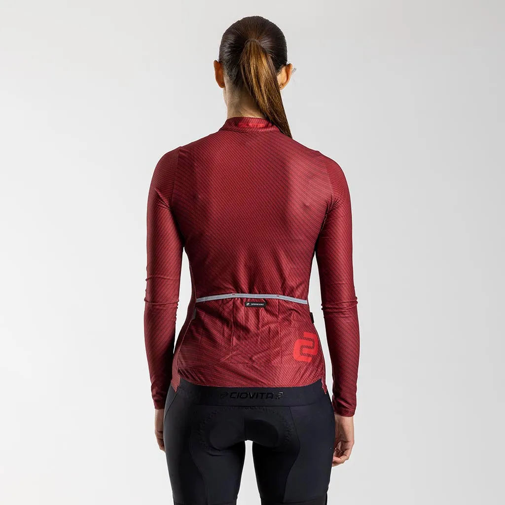 Women's Motion Long Sleeve Flyweight Jersey (Bloodstone)