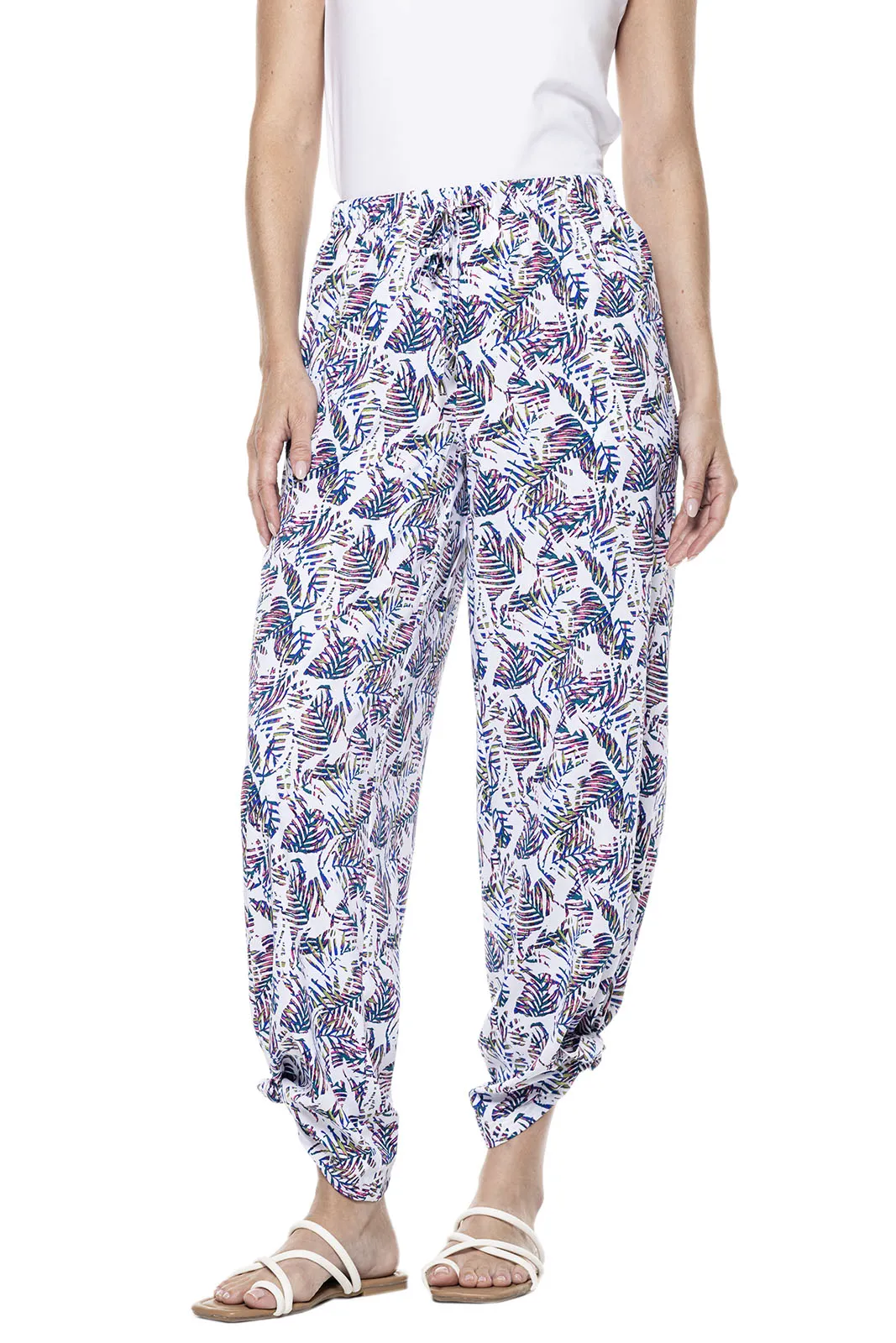 Women's Petra Wide Leg Pants  |  Magnolia Pink Beach Leaves