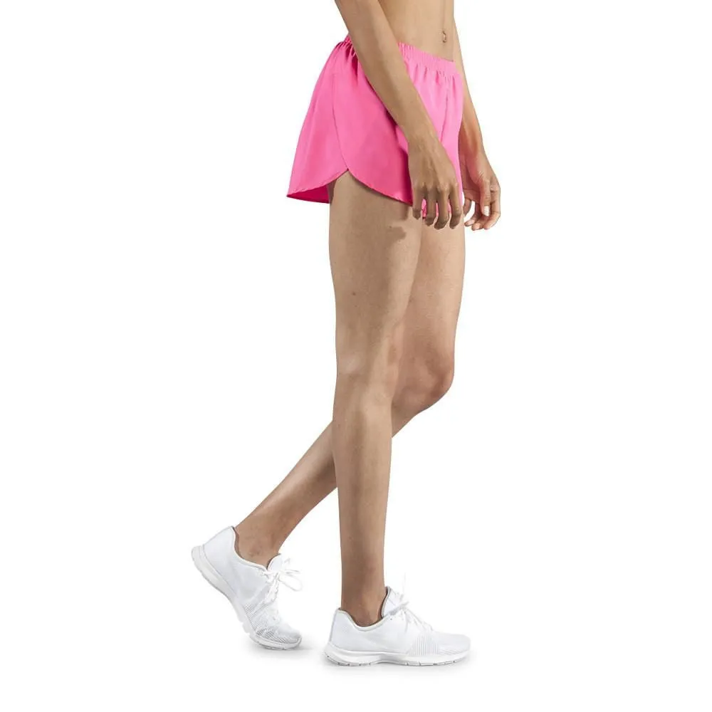 Women's Solid 1" Elite Split Shorts - Hot Pink